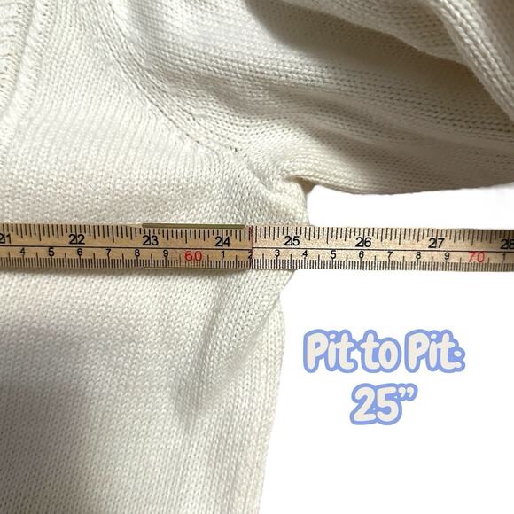 Vince Men's Off White Cable Knit Crewneck Cotton Sweater Size XL - Picture 7 of 10